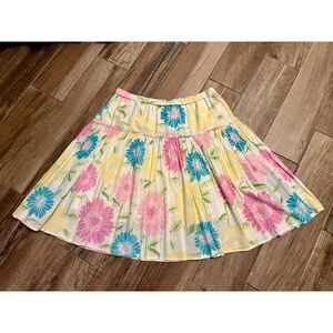 Lilly Pulitzer Vintage White Tag Floral Skirt Lined EUC Size Large